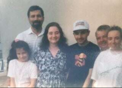 Michael Bartlett with friends during his skating years